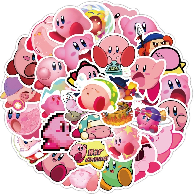 40 ชิ้น [ Kirby ] Nintendo NDS สติ๊กเกอร์ตกแต่ง DIY ออกแบบแล็ปท็อปขวดน้ําสติกเกอร์กระเป๋าเดินทางน่าร