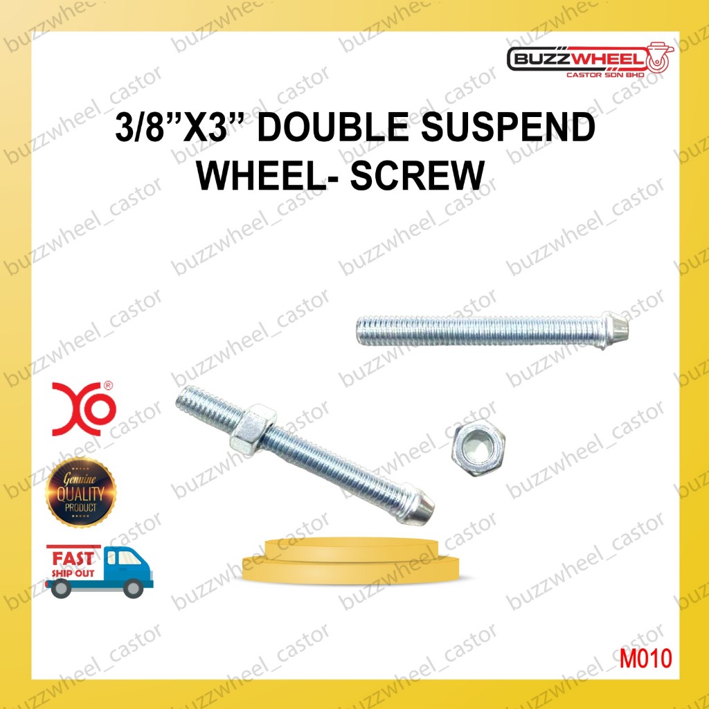 M010 (3/8" X 3") M10 X 75MM MILD STEEL BOLTS & NUTS GATE WHEEL SCREW/ SLIDING GATE SCREW
