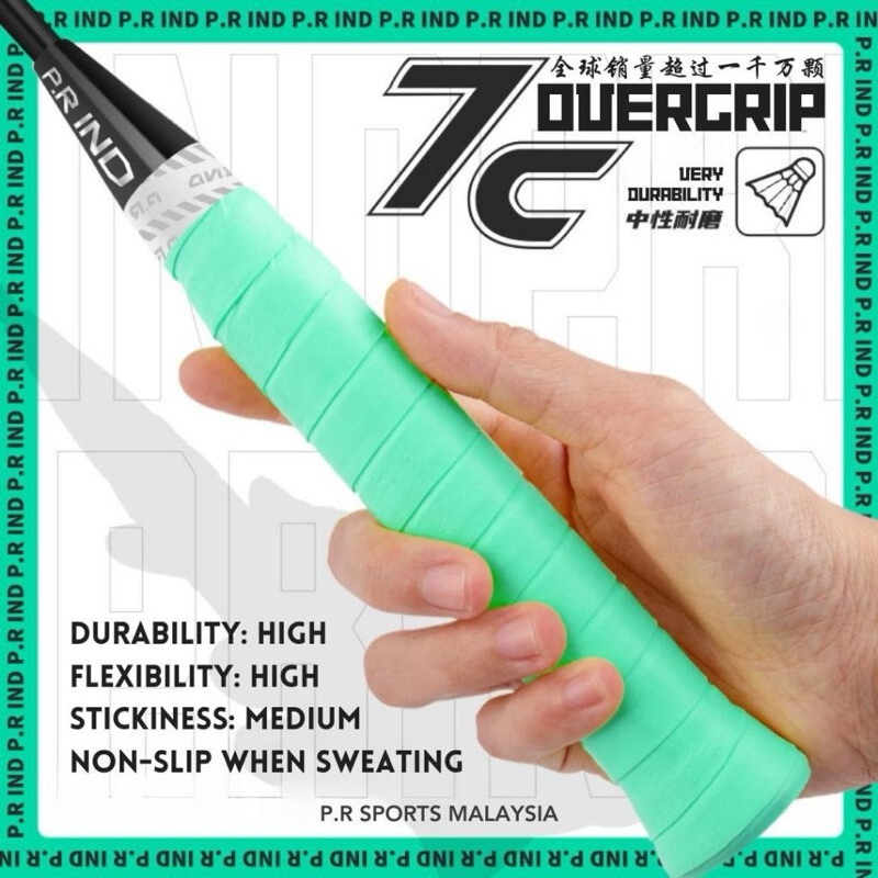 ซื้อ 10 ฟรี 2 PR IND (PURUI/PR) 7C แบดมินตัน Grip Racket Over-grip Non-Slip PU Rui Sticky7C 牵引绳防滑