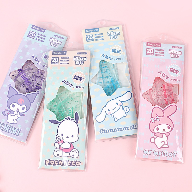 [PEN Delivery] My Melody SANRIO RULE 4 in 1 ไม้บรรทัด kuromi ไม้บรรทัดมุม kuromi SANRIO บุ๊คมาร์คไม้