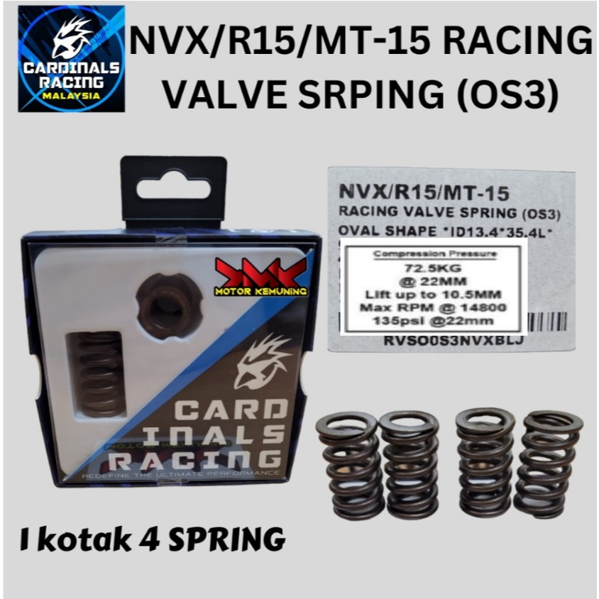 CARDINALS RACING SRL115 FI NVX R15 MT15 Y16 วาล์ว SPRING OVAL OS3 CP OS1