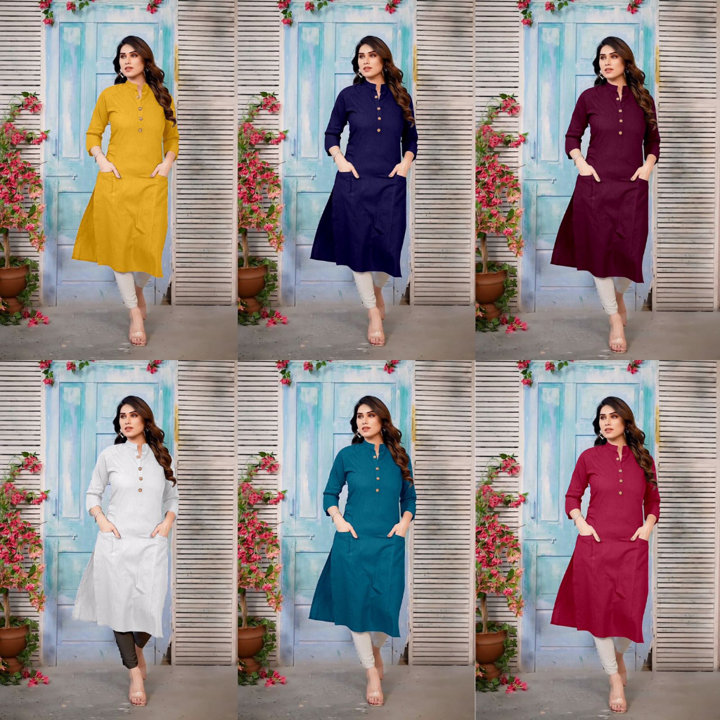 (S ถึง 3XL) ผ้าฝ้ายที่สวยงามของผู้หญิง Kurti สําหรับสํานักงานและสวมใส่ปกติ /ด้านบน / ชุดลําลอง Kurti