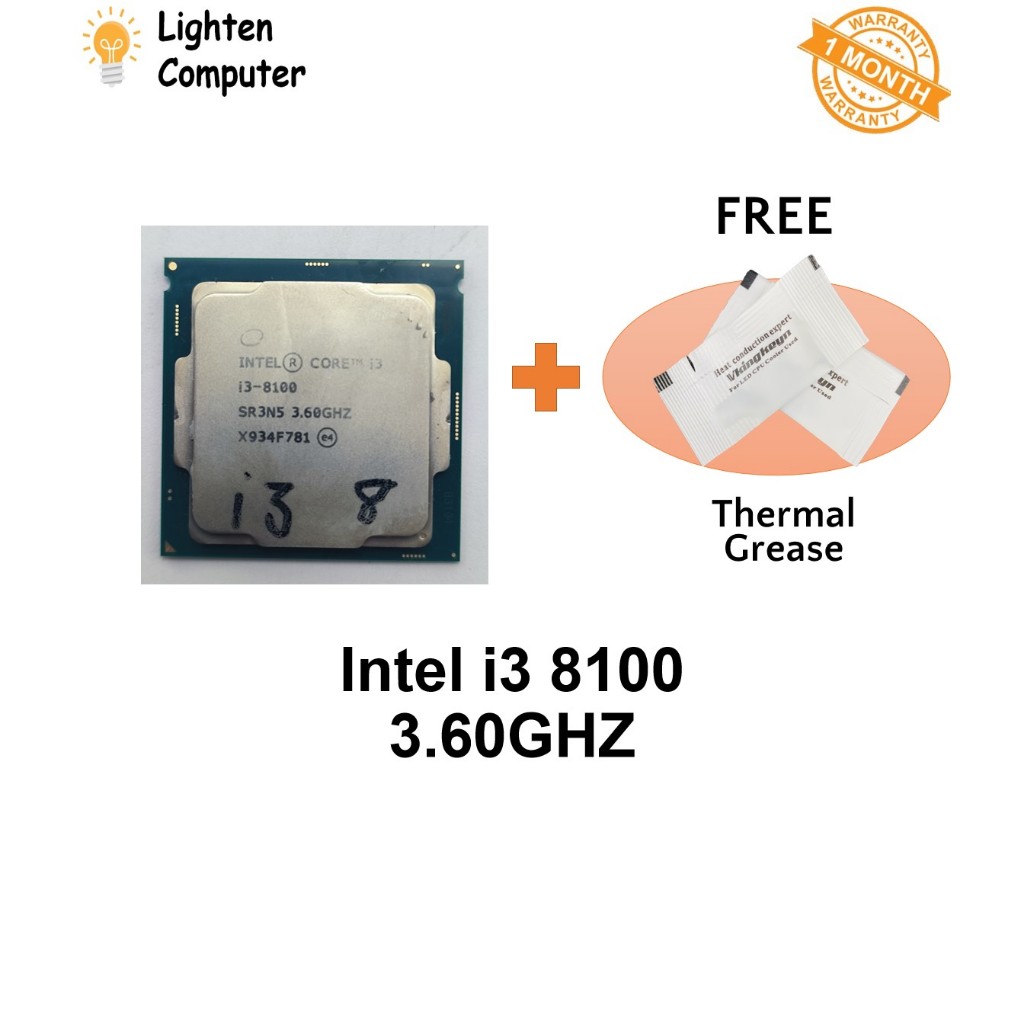 มือสอง Intel i3 8100 3.60GHZ 4 CORE PROCESSOR 6M 65W FCLGA1151