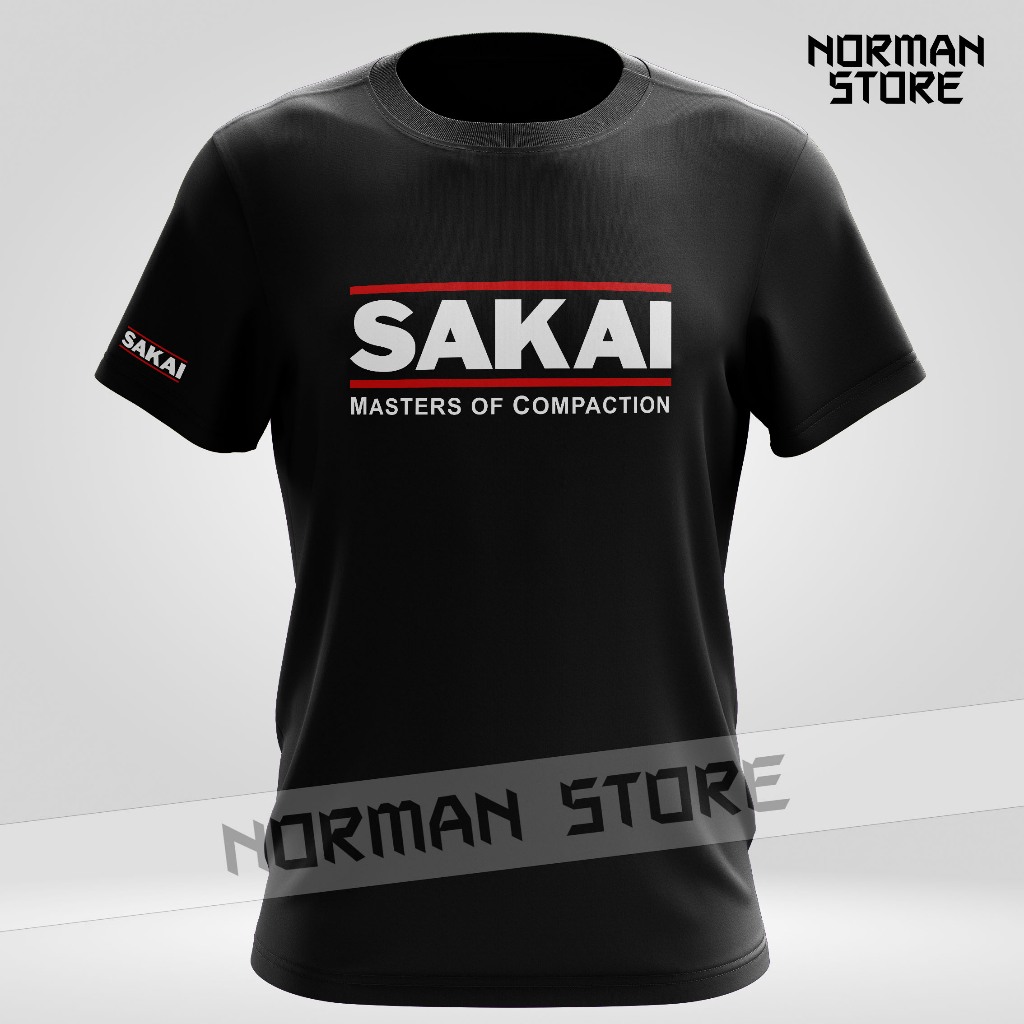 Sakai อุปกรณ์หนักทํางาน Backhoe Excavator รถแทรกเตอร์เสื้อยืดไมโครไฟเบอร์แห้งเร็ว Baju Premium Cotto