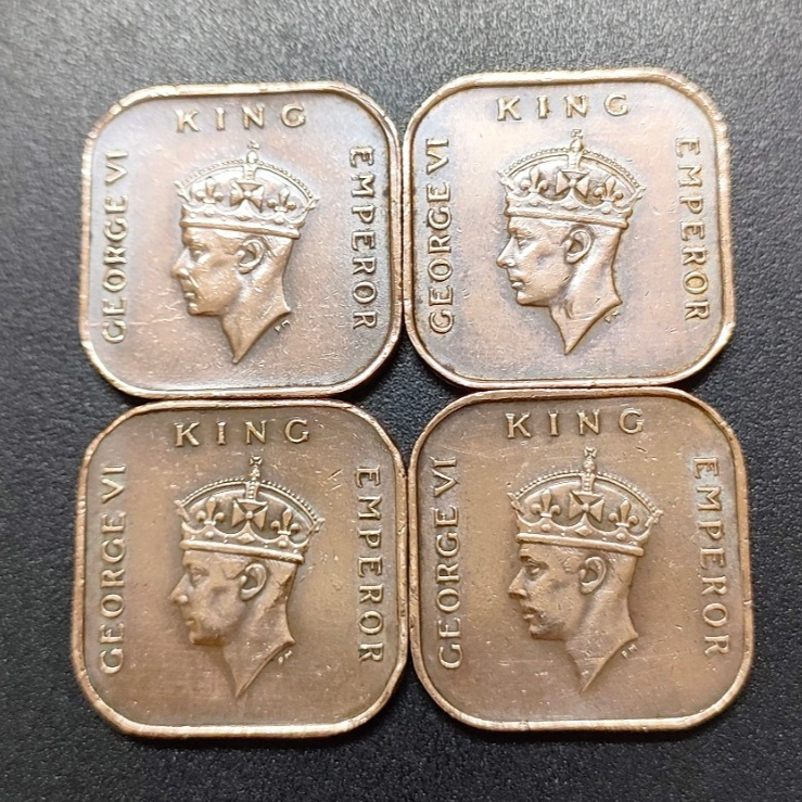 Malaya KG VI 1 Cent 1941 i ( x 4 )