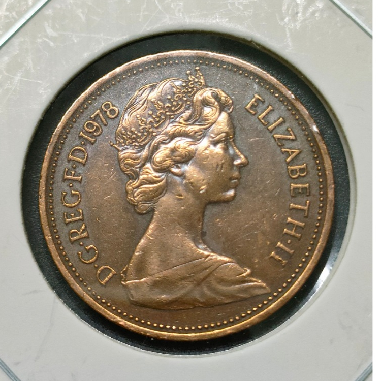 UK Queen Elizabeth II 2 Pence ใหม่ 1978