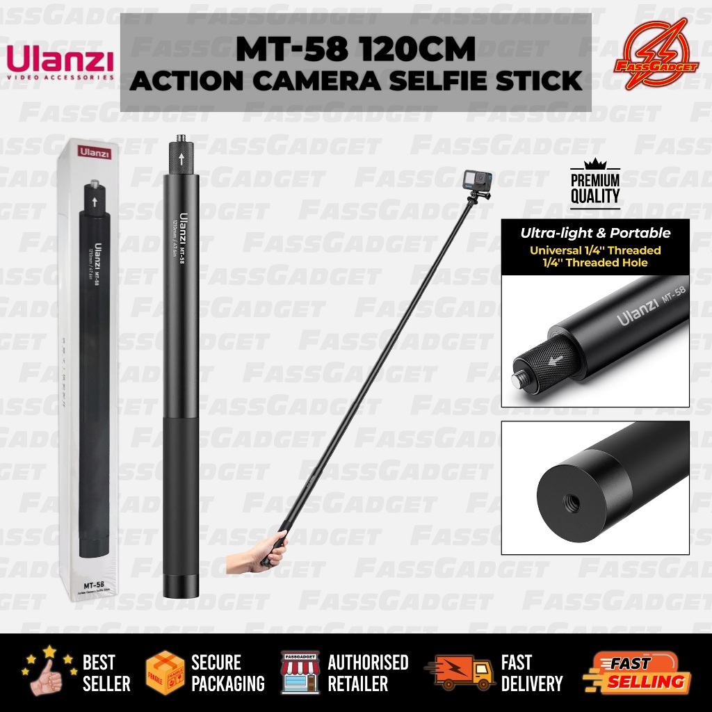 ULANZI MT-58 120CM ACTION CAMERA SELFIE STICK สําหรับ GOPRO / INSTA360 / DJI /AKASO/SJCAM