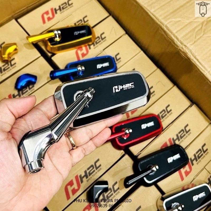 [กระจกจริง-ซ้าย] H2C กระจกมองหลัง H2C กระจกขาสั้น Universal มอเตอร์ H2C กระจกมองข้างราคาสําหรับ 1 ชิ