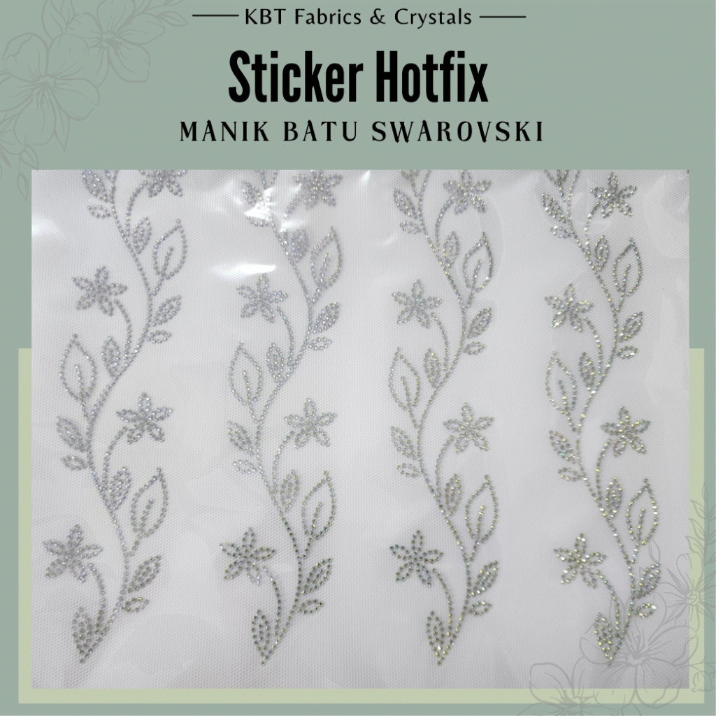 สติ๊กเกอร์ Hotfix Copy Swarovski Batu Manik Tampal มาใหม่ Kod 105