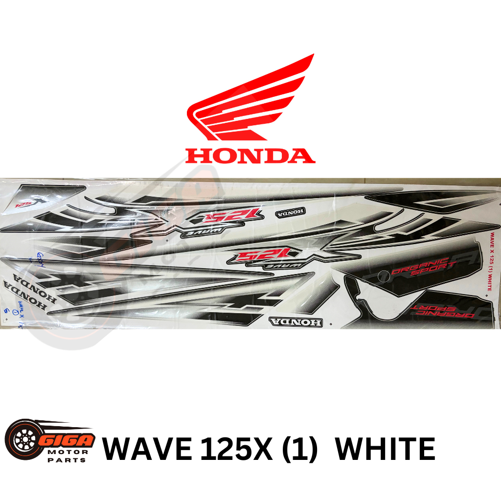 HONDA WAVE 125X 125 X (1) ULTIMO SILVER STICKER BODY COVER SET STIKER KAVERSET STRIPE