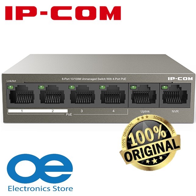 IP-COM F1106P-4-63W เครือข่าย 6 พอร์ต 10/100M พร้อม 4 พอร์ต PoE Unmanaged Network Switch