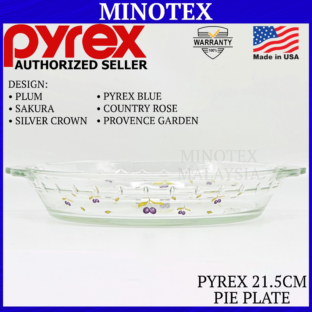 Pyrex 21.5 ซม.จานพายแก้ว Borosilicate ทนความร้อน/ Mangkuk Pyrex / Pyrex หม้อตุ๋น