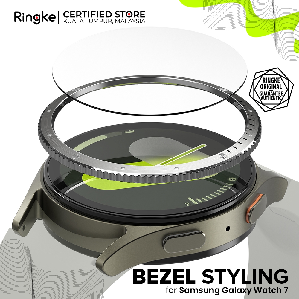 RINGKE BEZEL STYLING GLASS COMBO Samsung Galaxy Watch 7 กรอบสแตนเลสมีสไตล์ป้องกันรอยขีดข่วนและกระจกน