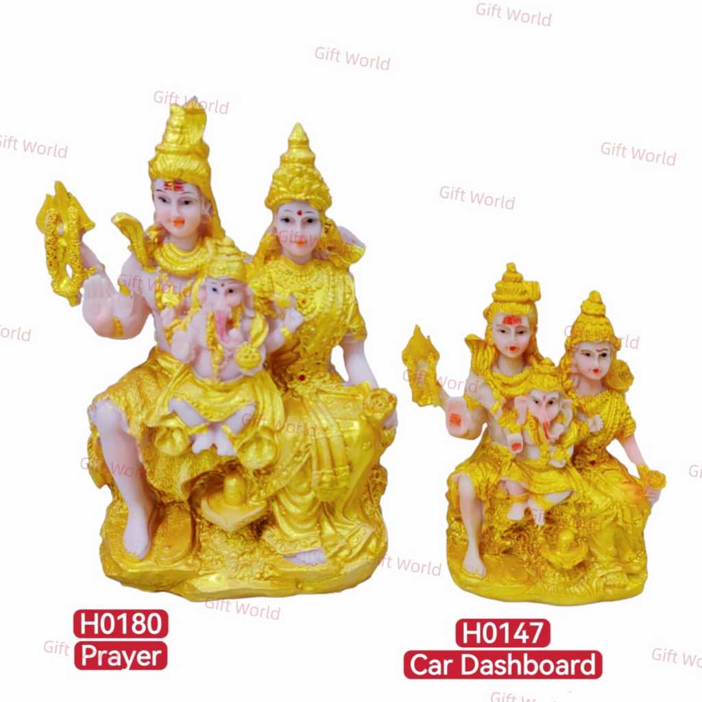 SHIVA FAMILY GOD STATUE SUITABLE FOR CAR ORAMENT ** เกาะจาก (KL)