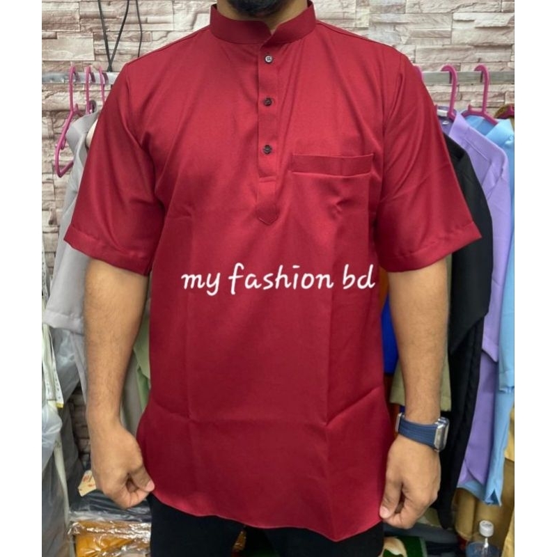 Kurta คอปกแขนสั้นลําลอง S-3XL