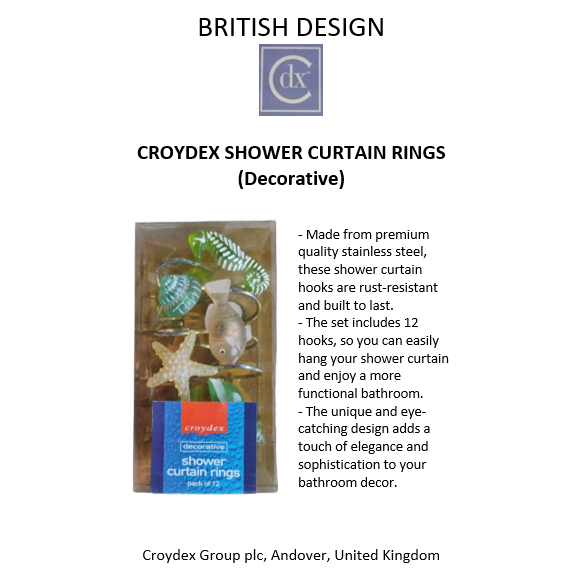 CROYDEX SHOWER CURTAIN RINGS (DECORATIVE) - สินค้าในสหราชอาณาจักร