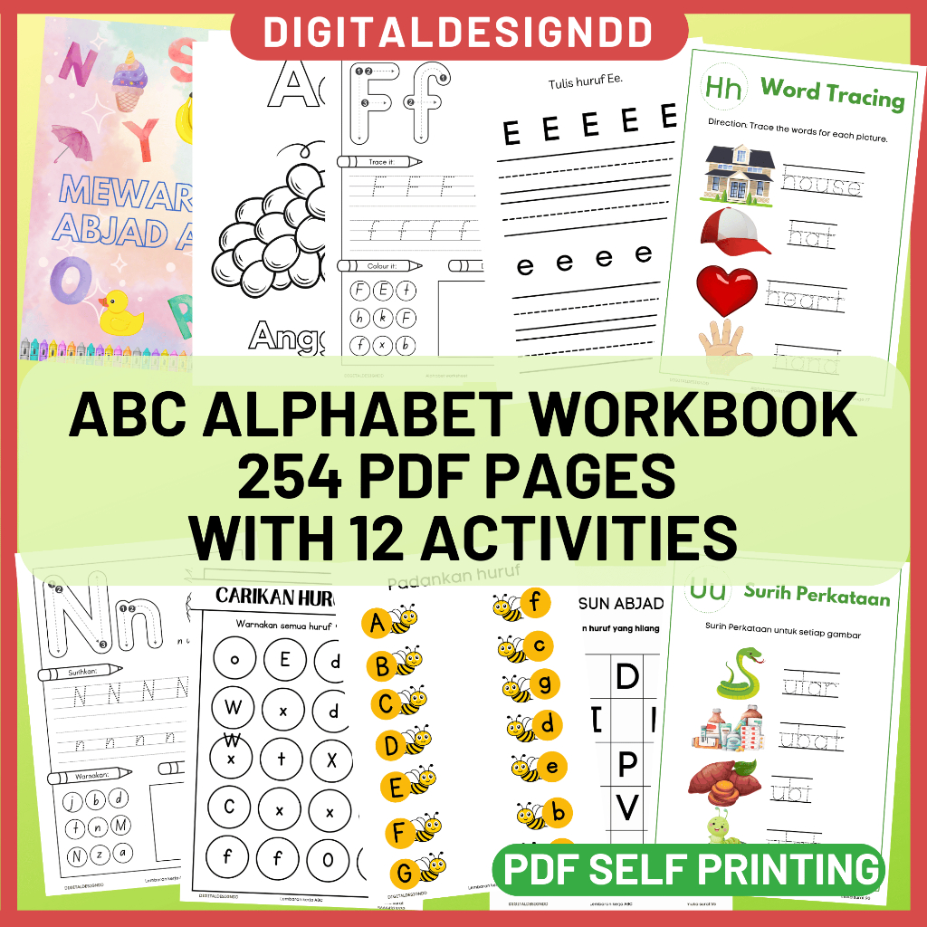 Abc ตัวอักษร pdf แผ่นทํางานสําหรับเด็กวัยหัดเดินก่อนวัยเรียน Abc ตัวอักษรการฝึกอบรมแผ่นทํางานสําหรับ