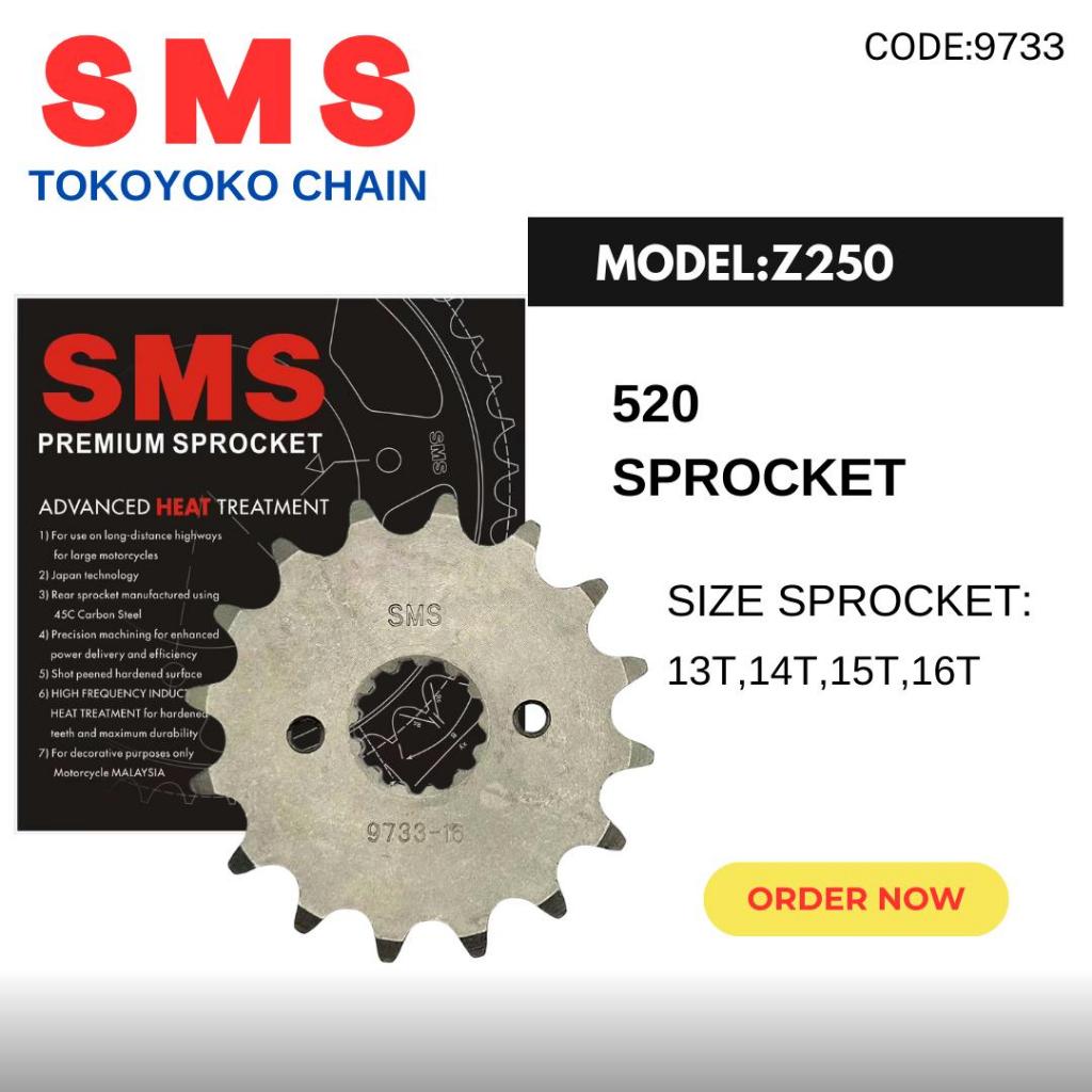 Kawasaki Z250 / Z 250 / ZX25R SMS Sprocket 520 X 15T (ด้านหน้า) YB12A YTZ5 YB5L DID RKM RK MOTUL HIR