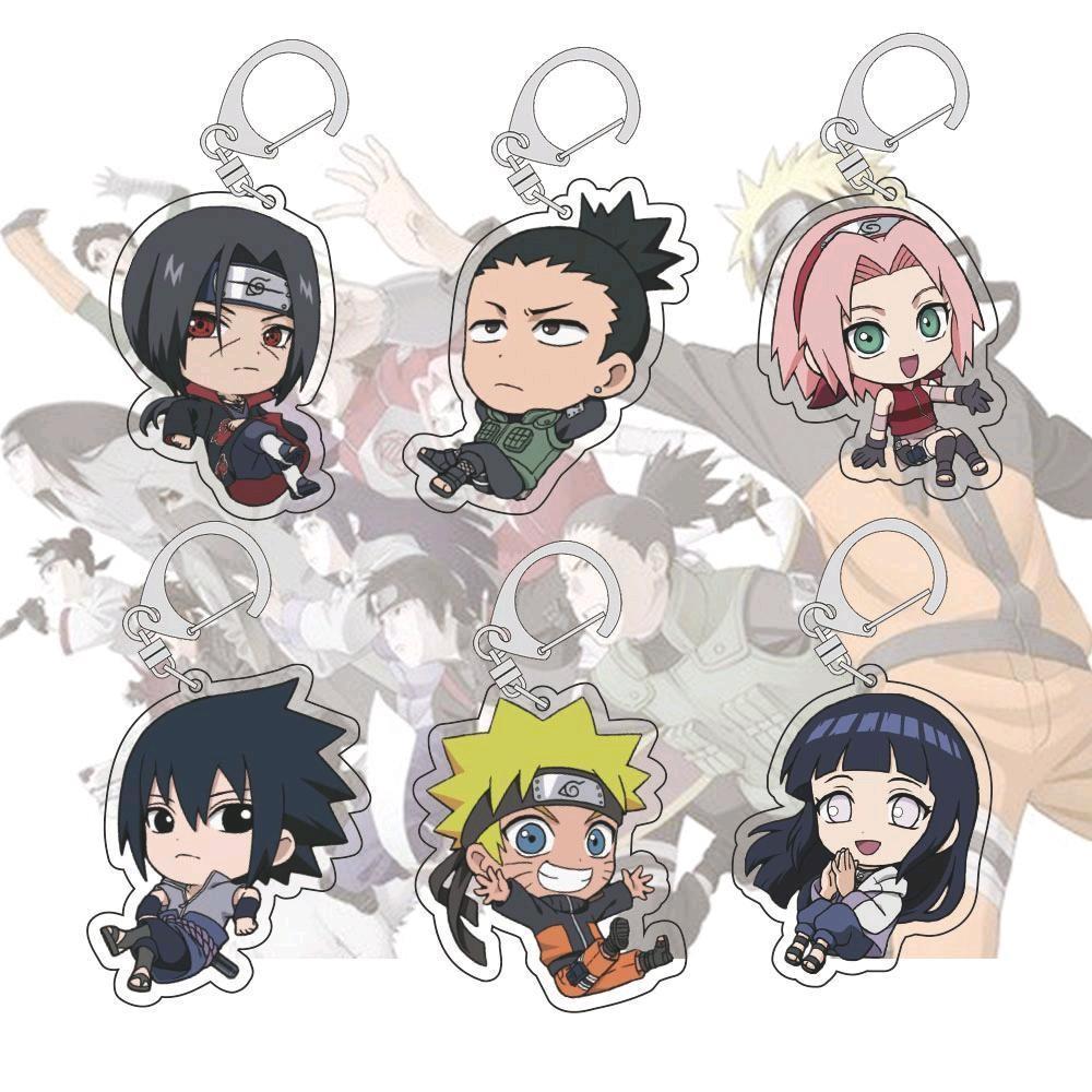 Naruto Sasuke Neji อะนิเมะพวงกุญแจอะคริลิค Sasuke Kakashi Niji Hinata