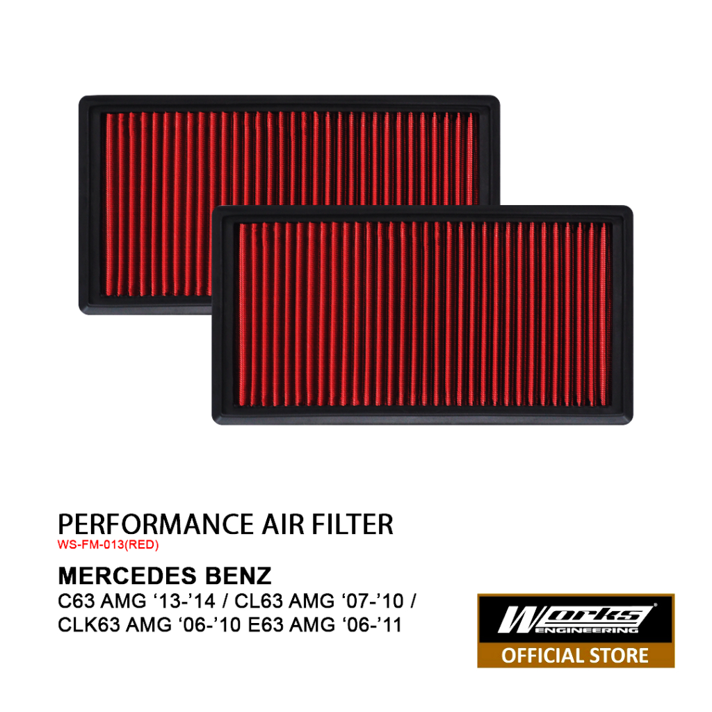 (1PC) MERCEDES BENZ C63 AMG 13-14 / CL63 AMG 07-10 / CLK63 AMG 06-10 - WORKS AIR FILTER