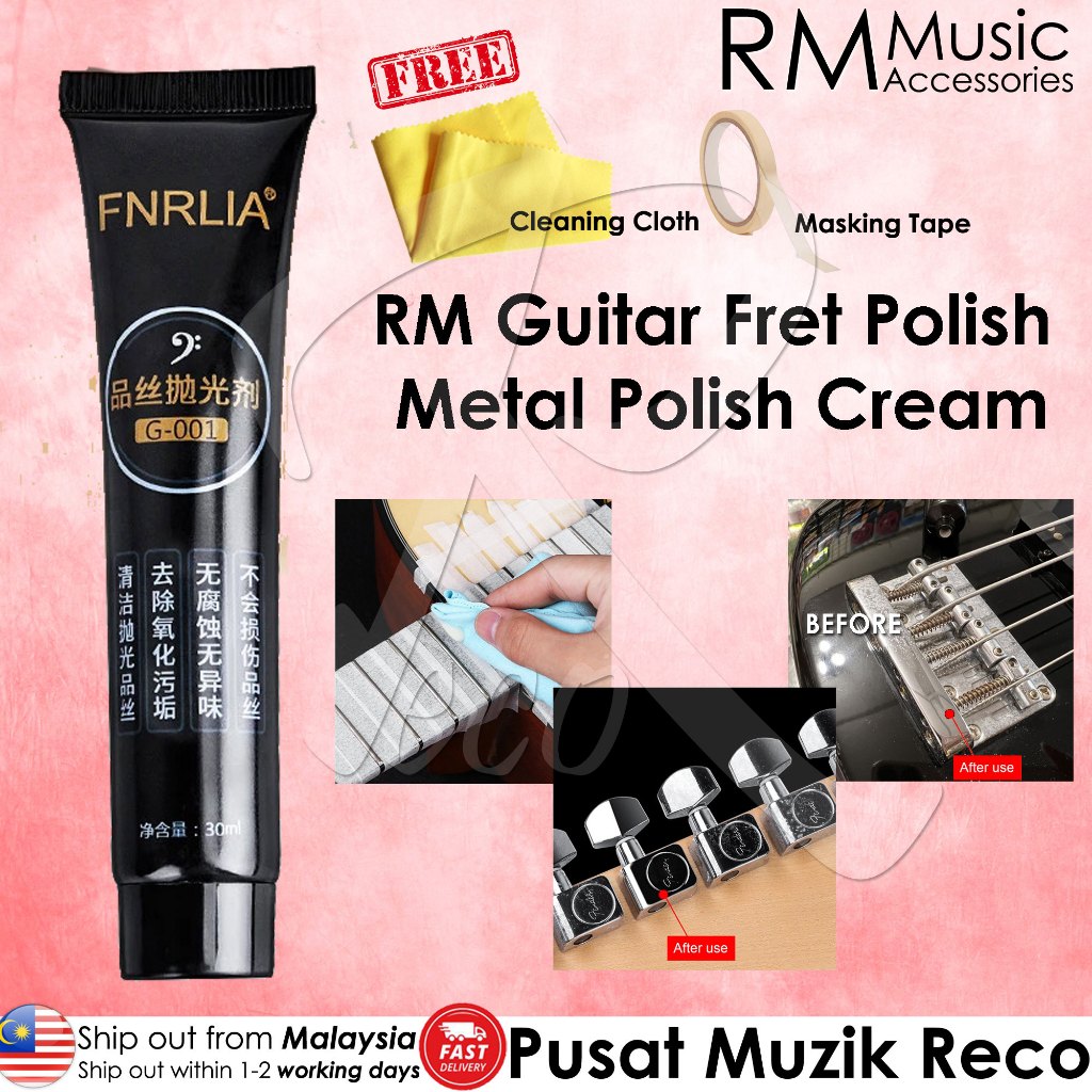 RM Guitar Fret Polish Guitar Metal Polish Guitar Fret Cleaner Cream Guitar Maintenance Gitar Acc