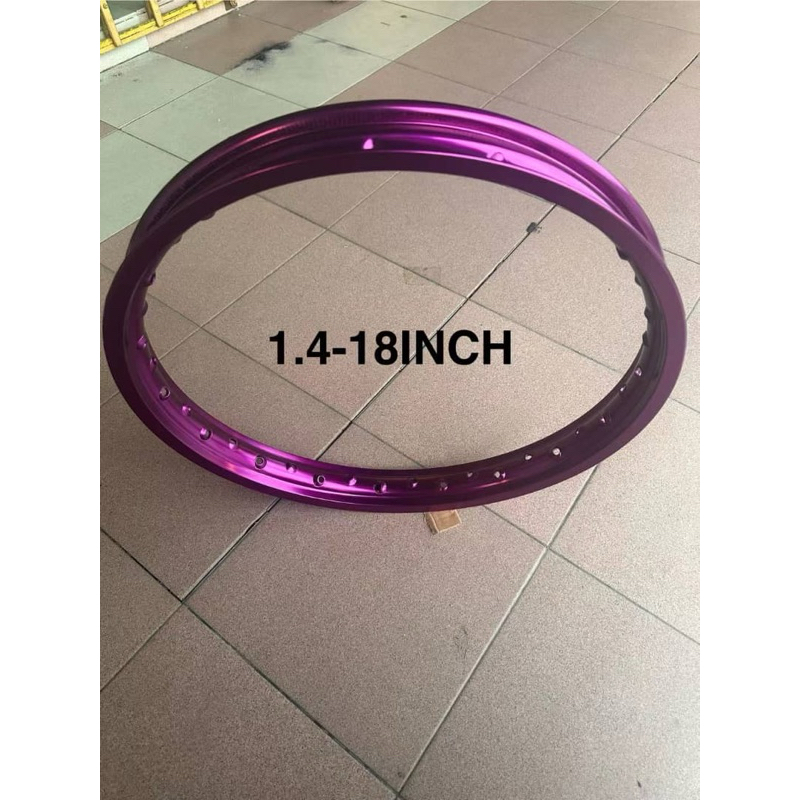 ขอบล้อแม็ก สีม่วงถือ แดง ดํา น้ําเงิน ขนาด 1.20x17, 1.40x17, 160x17, 1.85x17, 1.40x18, 1.60x18, 1.85