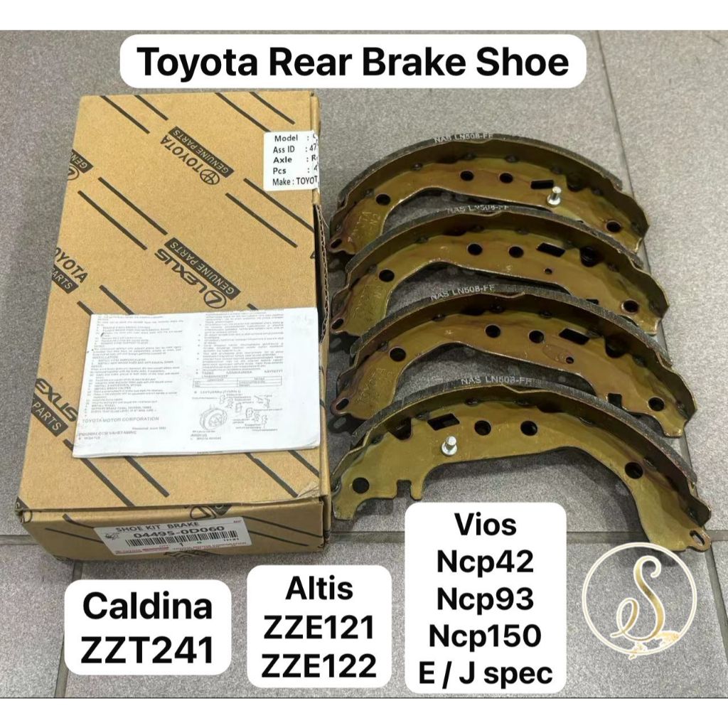 TOYOTA Vios 1.5 E / J Spec NCP42 NCP93 NCP150 CALDINA ALTIS ผ้าเบรคหลัง 04495-52140 04495-0D060