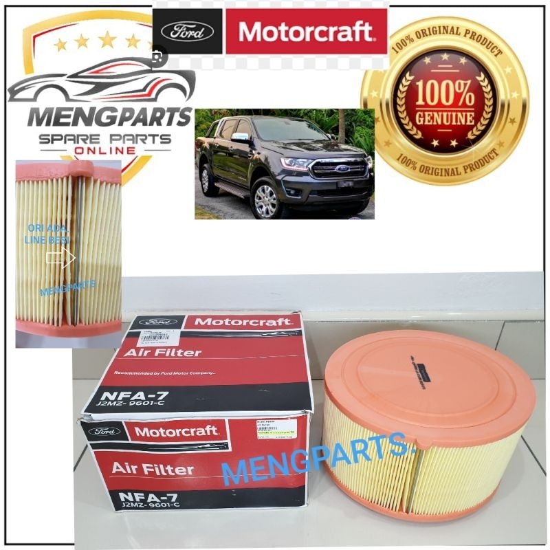 ***** MOTORCRAFT FORD RANGER T6 & T7 2.2 & 3.2 AIR FILTER , AIR CLEANER J2MZ-96-01C PU2Z-96-01A