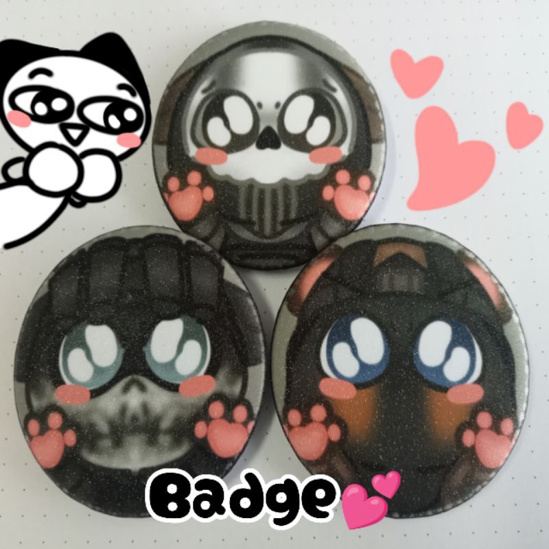 (Fanmade) Call Of Duty Badge และ StickerSet Of Ghost, Konig, และ Keegan.