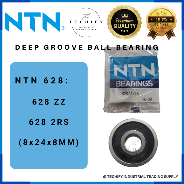 Ntn 628 ZZ/2RS DEEP GROOVE JAPAN BALL BEARING 628 ZZ 628 2RS