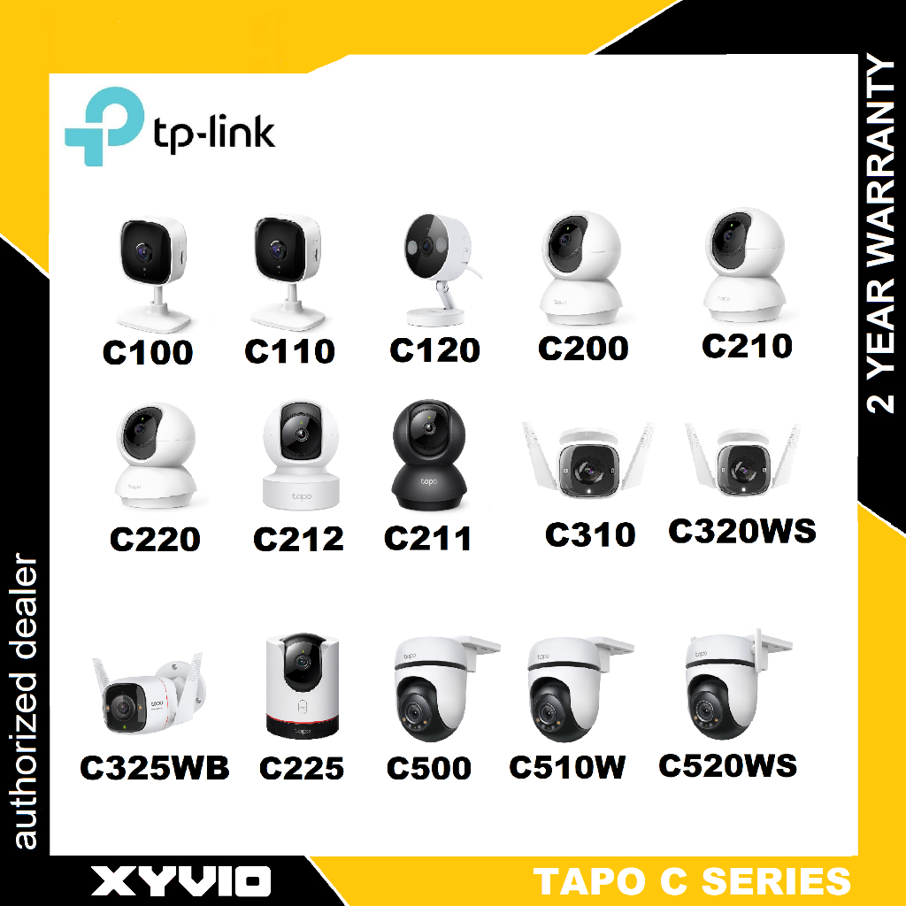 TP-LINK TAPO C100 C110 C120 C200 C210 C211 C212 C220 C225 C310 C320WS C325WB C500 C510W C520WS CCTV 