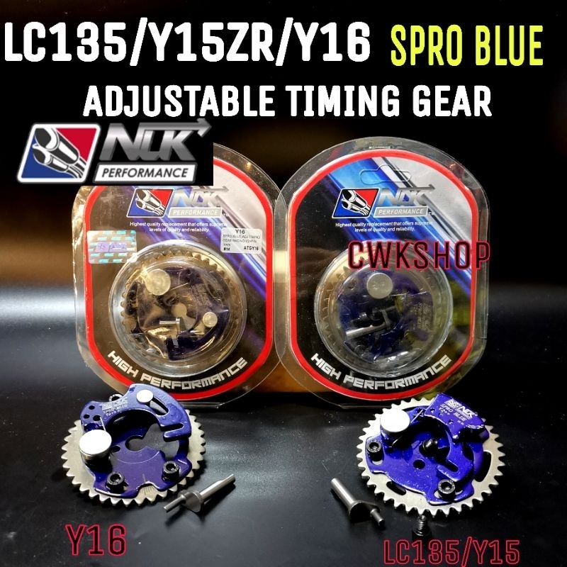NLK TIMING GEAR Y16 Y15ZR LC135 ADJUSTABLE TIMING GEAR SPRO BLUE - NLK PERFORMANCE