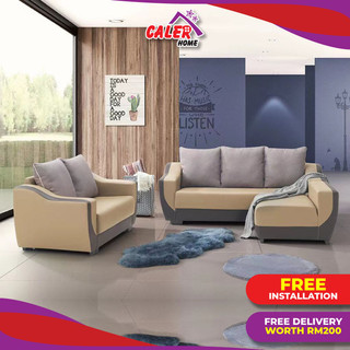 Caler Home Reno Sofa Set 2 Seaters + 3 Seaters + Stool [Free Installation]