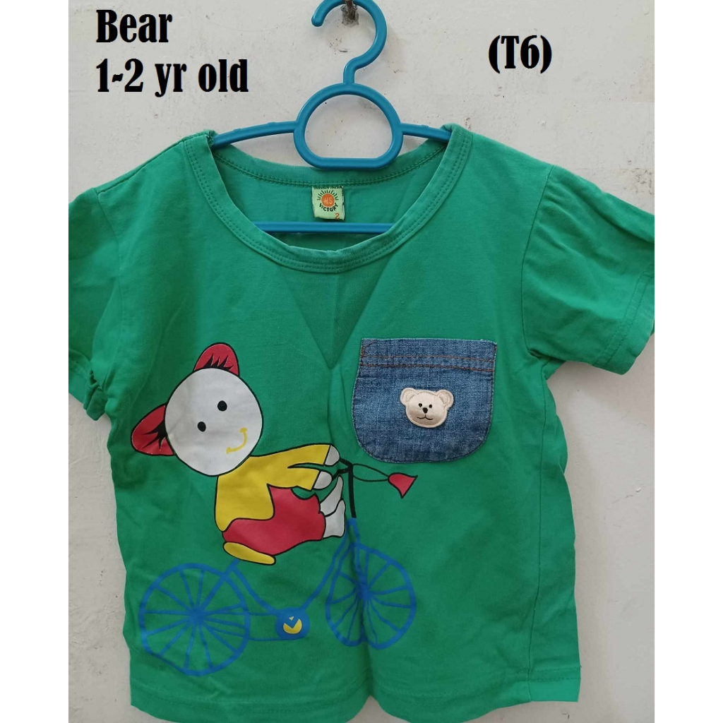 (Pre-love) 1-2yr old Baju Kanak Kanak / เสื้อยืดผ้าฝ้ายเสื้อเด็กทารก /เสื้อยืดแขนสั้นเด็ก 12-18 เดือ