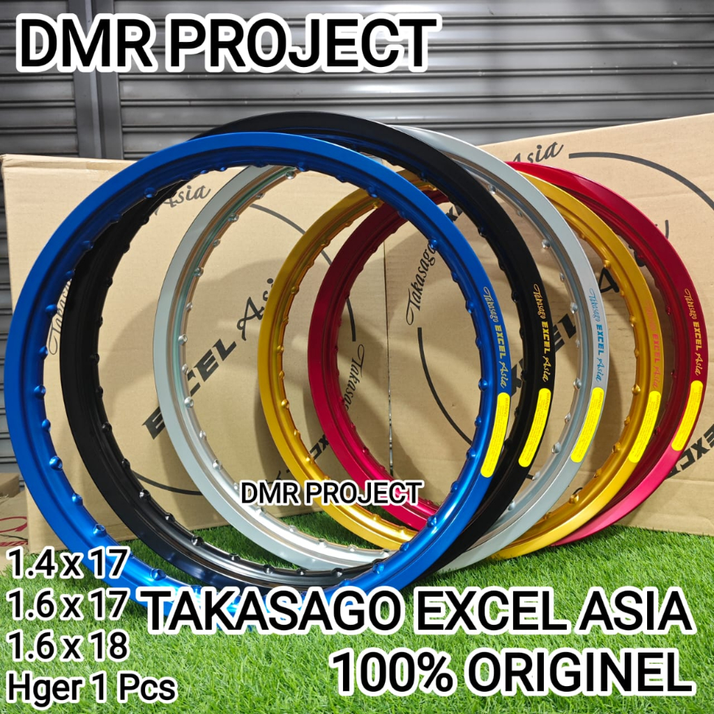 [TAKASAGO EXCEL ASIA] RIM ALLOY 1.40/1.60X17 ALLOY RIM EXCEL ASIA (HAGER 1 BIJIK) (ORIGINEL 100%)