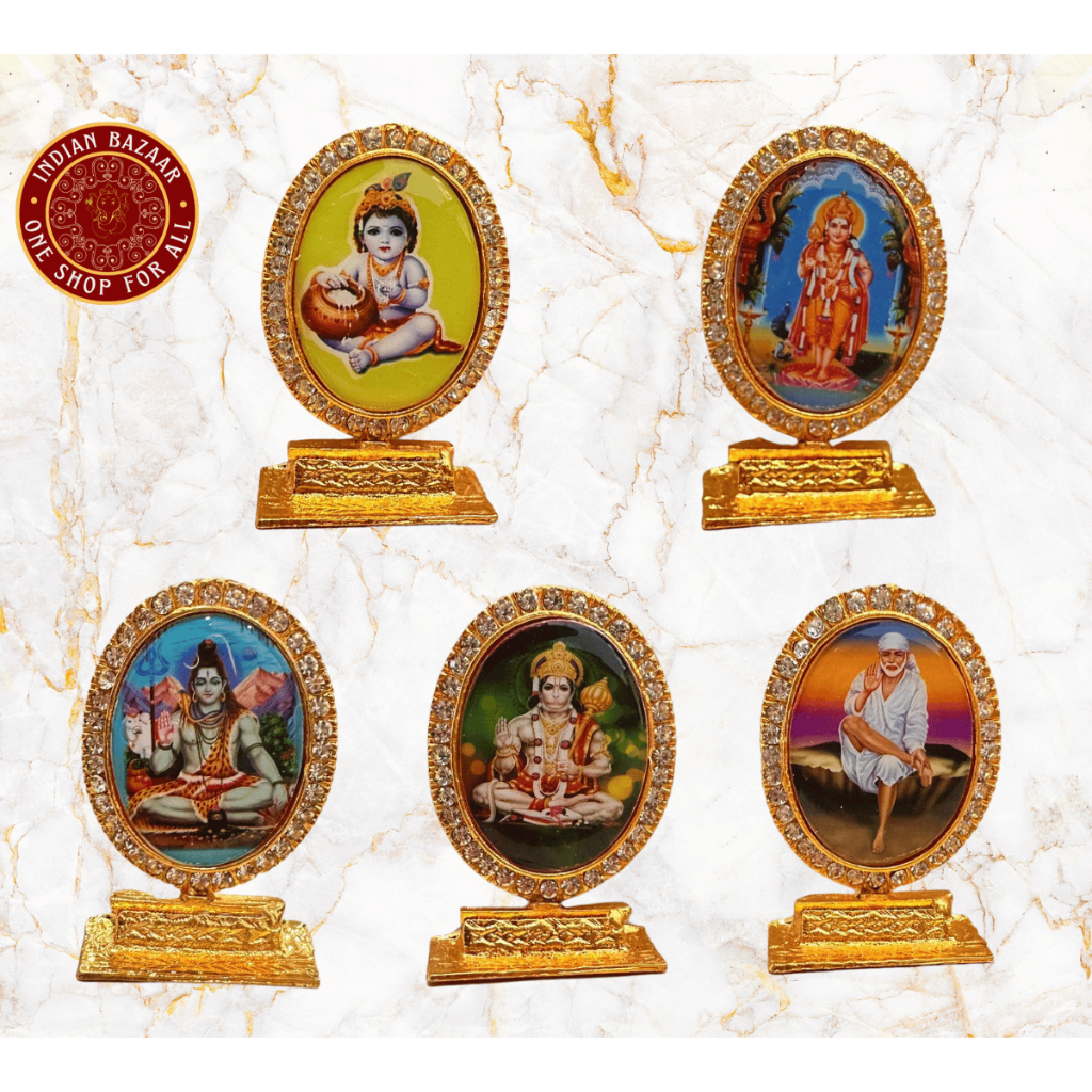 DASHBOARD DECORATION/MINI DECORATION/MINI STATUE OVAL SHAPE - VINAYAGAR,MURUGAN,SAI BABA ,KRISHNA,SH