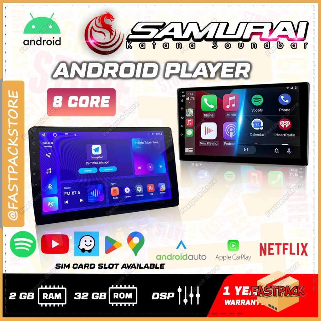 SAMURAIKATANA 2+32 4+64 2K 360 4 CORE 8 CORE รถมัลติมีเดียใหม่ล่าสุด Android Player Carplay Octa Cor