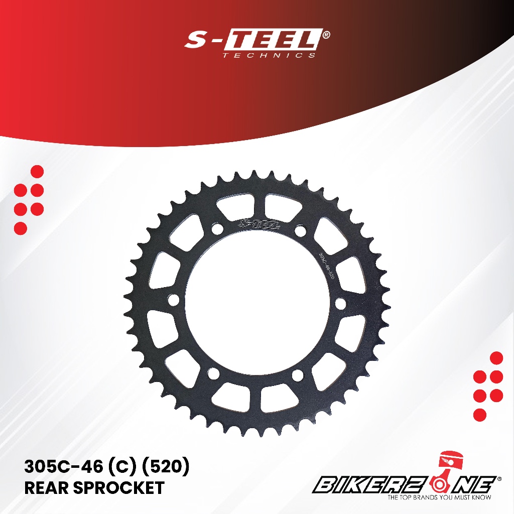 S-TEEL 305C-46 (C) (520) Rear Sprocket for HONDA, YAMAHA MOTORCYCLE by Bikerzone Official Store