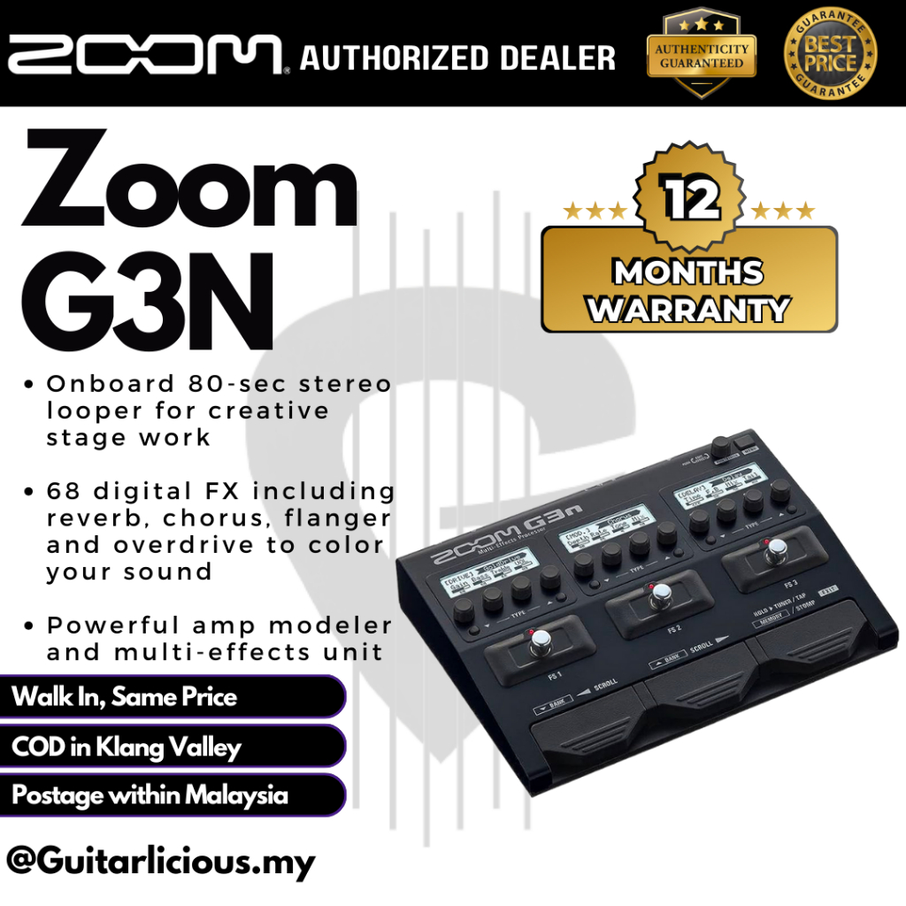 ZOOM G3N Multi-Effects โปรเซสเซอร์ Wah พร้อม Adaptor ( G3N / G3-N / G3 )
