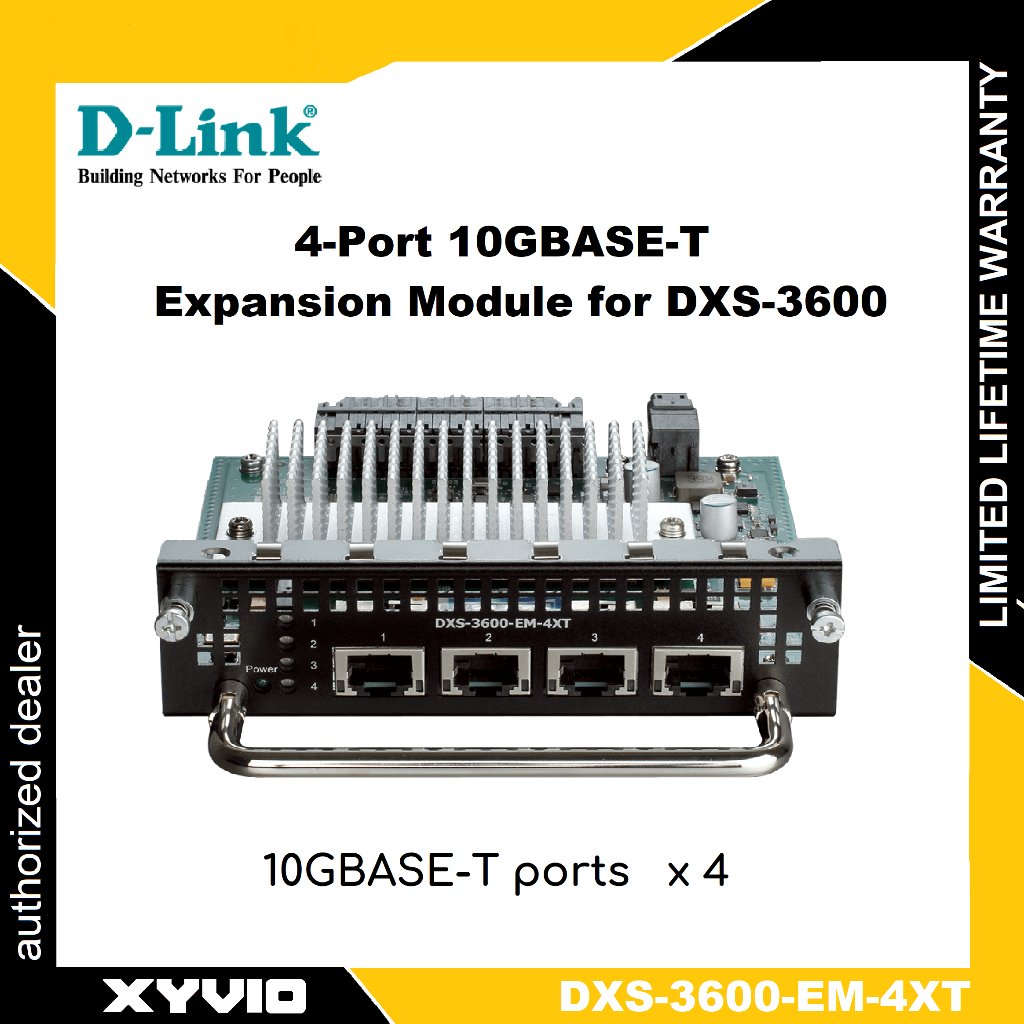 D-LINK DXS-3600-EM-4XT 4-Port 10GBASE-T โมดูลขยายสําหรับ DXS-3600