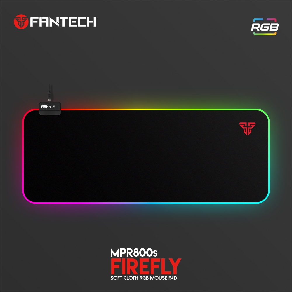 FANTECH FIREFLY MPR800s SOFT CLOTH RGB MOUSEPAD 800mm x 300mm x 4mm