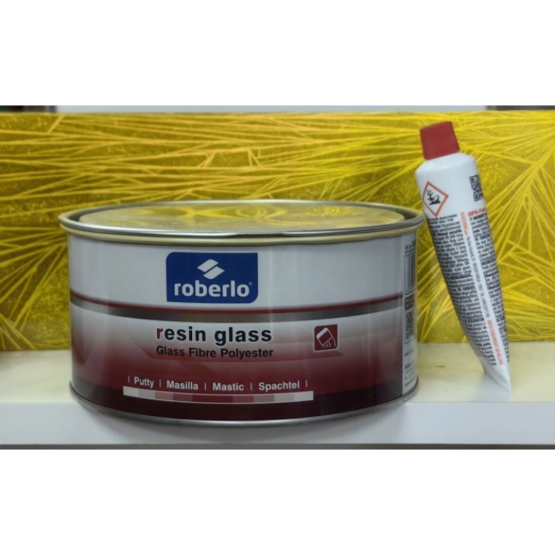 ROBERLO RESIN GLASS /GLASS FIBRE PUTTY { SIMEN FIBRE} 750g