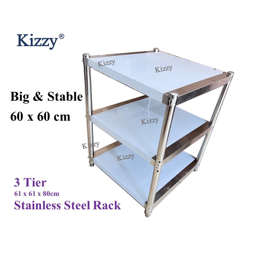 KIZZY 3 ชั้นสแตนเลส 60x60 ซม. ชั้นเก็บของ รักดาปูร์