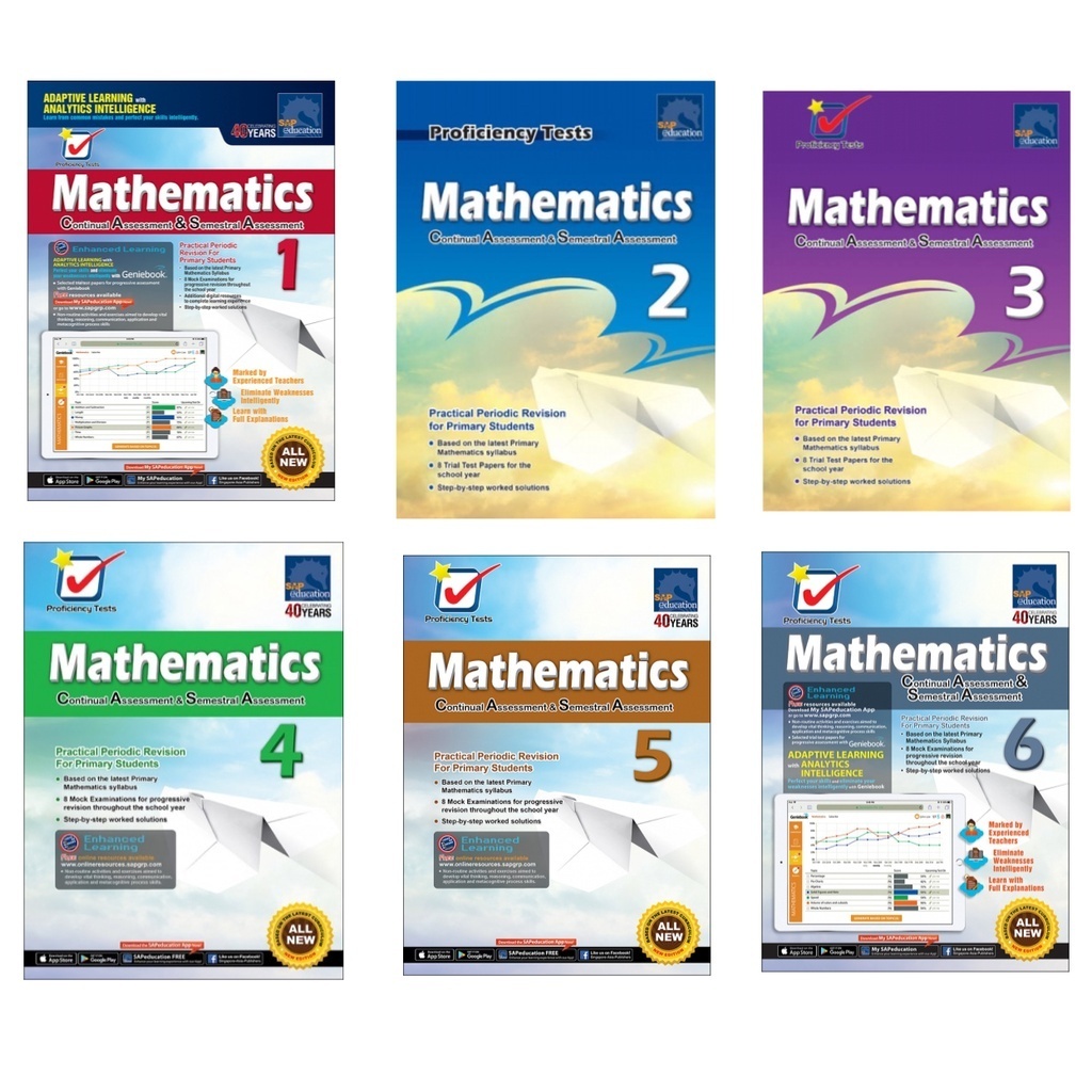การทดสอบประสิทธิภาพคณิตศาสตร์ CA & SA Book 1-6 Revision หนังสือประเมินโรงเรียนประถมศึกษา Mathematic - SAP