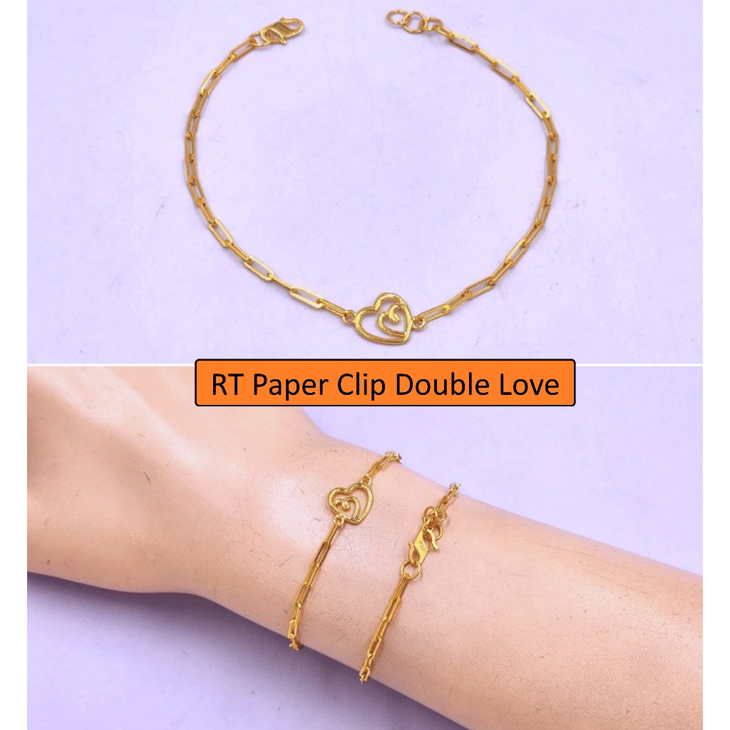 Hand Chain PIN PAPER CLIP Solid Gold 916 Gold 916 Gold 916 สร ้ อยข ้ อมือไม ้ ไผ ่ 916 สร ้ อยข ้ อมือ