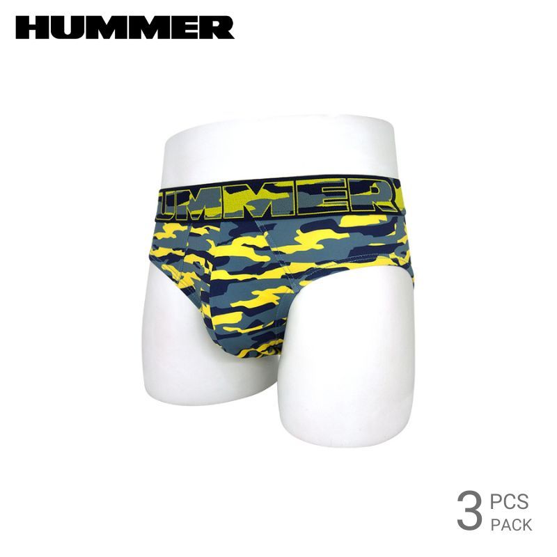 HUMMER (3 ชิ้น) ชุดชั้นในขนาดใหญ่พิเศษสําหรับผู้ชาย Microfibre Spandex Camouflage Mini – HM7513