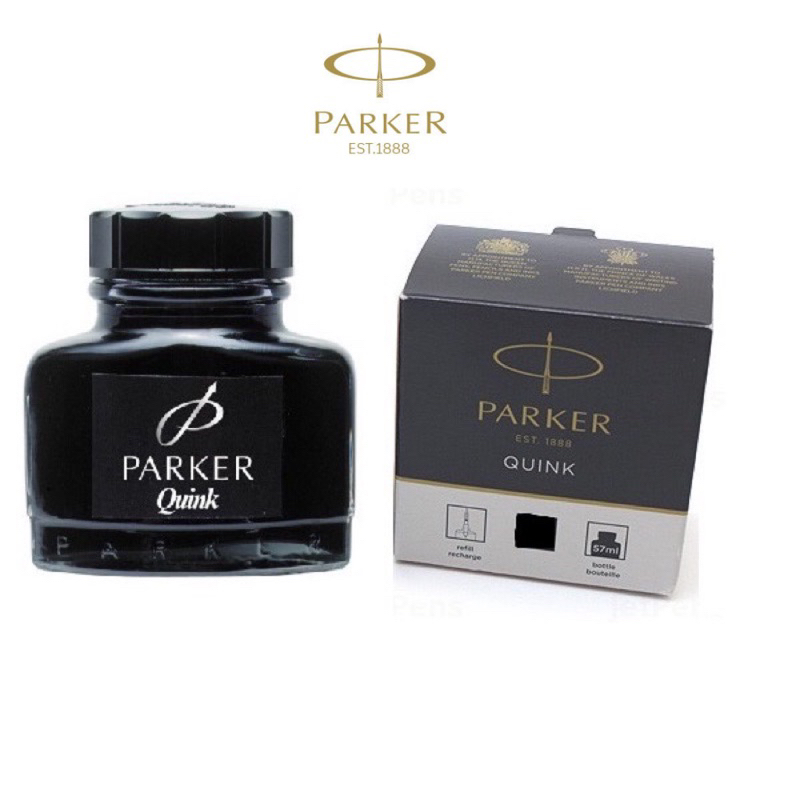Parker Quink Ink 57ml สําหรับปากกาหมึกซึม ขวดหมึกน้ําพุสีดํา/น้ําเงิน