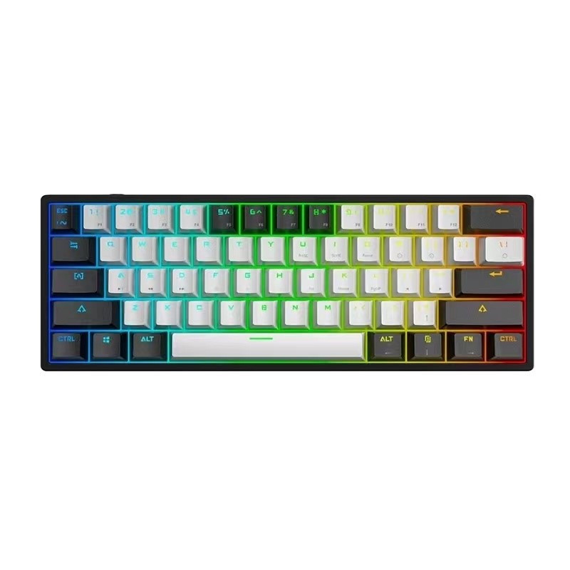 61Keys Real Mechanical Keyboard Leaven K620 60% Gaming Small Mini 61 คีย์ผสมสี Keycap Blue Red Switc