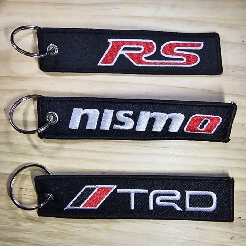 พวงกุญแจ HONDA RS nissan nismo TOYOTA TRD Key Chain Motorsport มอเตอร์ไซค์ ผ้าทอ พวงกุญแจ พวง กุญแจ