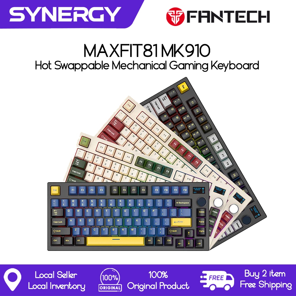 Fantech Gaming Keyboard Maxfit81 MK910 Vibe Edition Wireless 75% Mechanical Gaming Keyboard